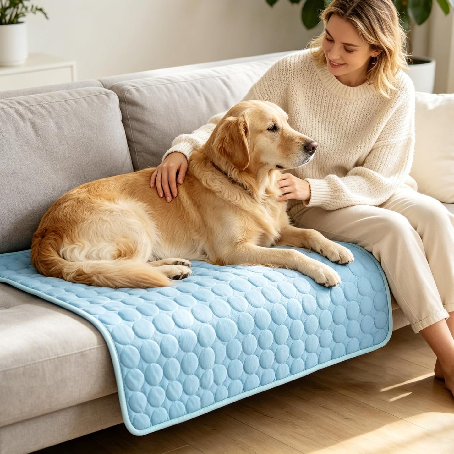 Dog Cooling Mat, Breathable Cooling Mat for Dogs(Q-Max>0.4) Washable Cold Crate Pad Cooling Dog Bed Mats, Non-Slip Dog Cooling Pad, Cats Cooling Mat for Kennels, Crates, Cars, Indoor & Outdoor