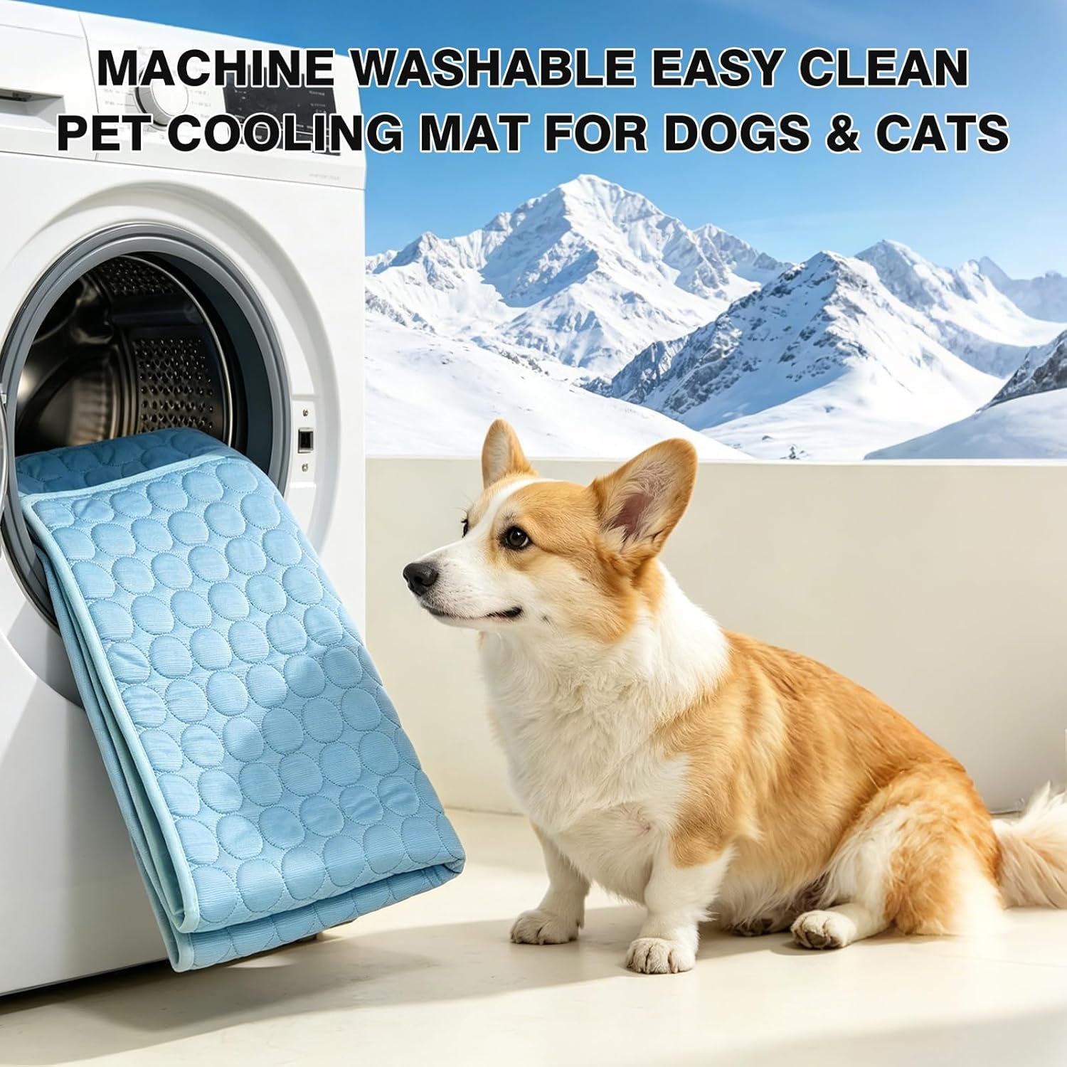 Dog Cooling Mat, Breathable Cooling Mat for Dogs(Q-Max>0.4) Washable Cold Crate Pad Cooling Dog Bed Mats, Non-Slip Dog Cooling Pad, Cats Cooling Mat for Kennels, Crates, Cars, Indoor & Outdoor